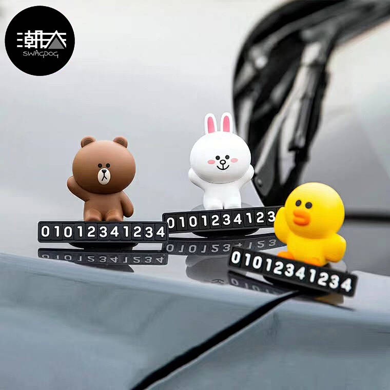 Bảng ghi số điện thoại đỗ xe tạm thời họa tiết hoạt hình dễ thương sáng tạo cho xe hơi