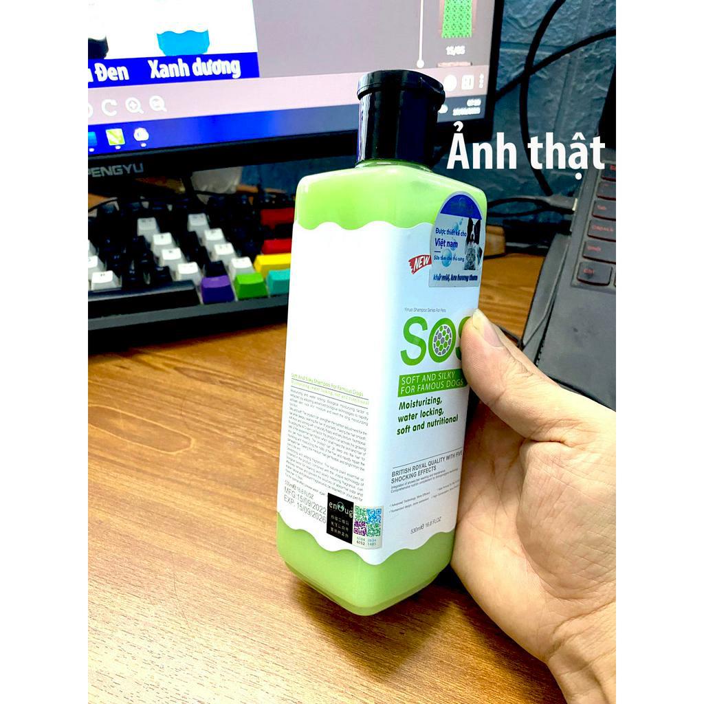 SOS Xanh Ngọc- Sữa Tắm SOS cho chó mèo 530ml loại làm mượt lông