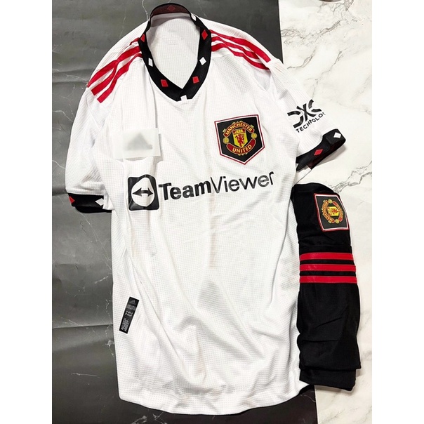 Set quần áo bóng đá Nam Nữ Clb Manchester united Trắng 2022-2023 vải gai thái