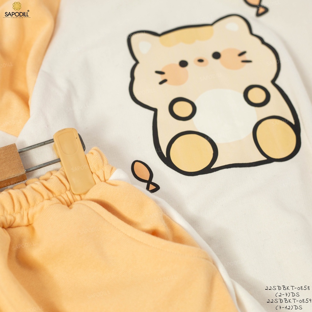 Bộ dài cotton thu đông bé gái hoạt hình dễ thương 12-25kg