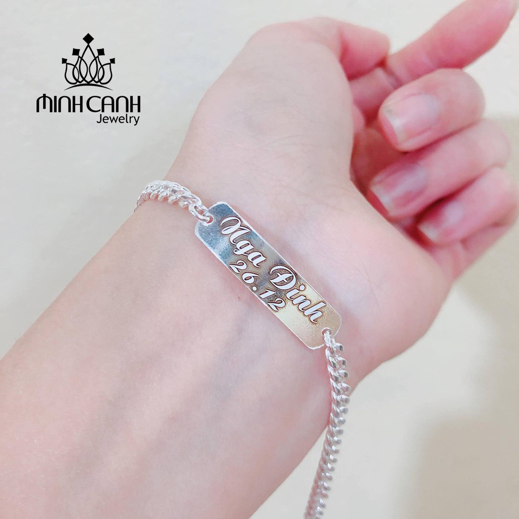 Lắc Thẻ Bạc Khắc Tên Cho Bé - Minh Canh Jewelry