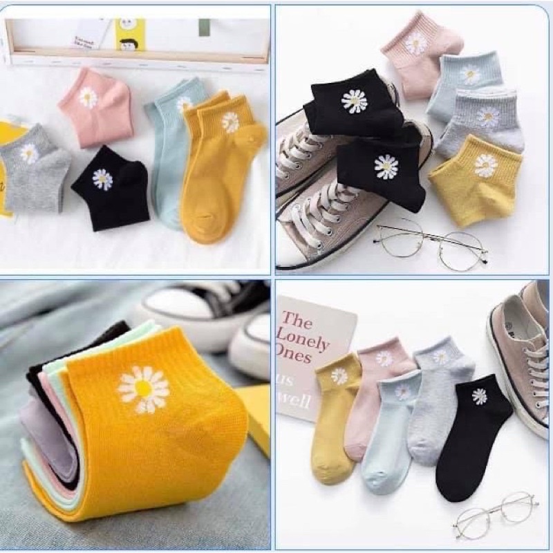 Vớ hoa cúc nhiều màu co dãn tốt