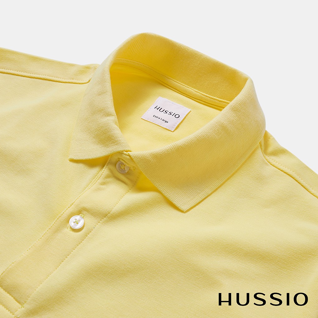 Áo polo nam HUSSIO đen classic sang trọng | BigBuy360 - bigbuy360.vn