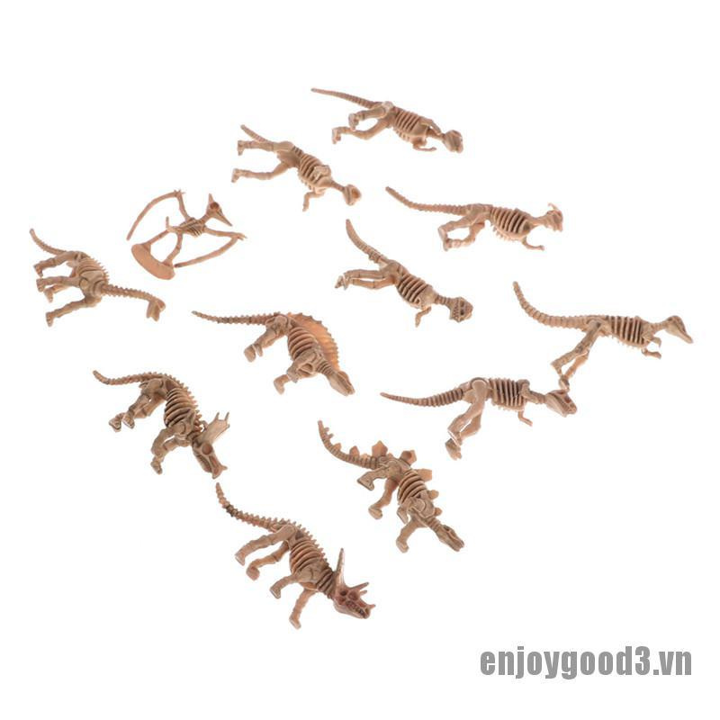 [enjoy3] 12pcs Various Plastic Dinosaurs Fossil Skeleton Dino Figures Kids Toy Gift