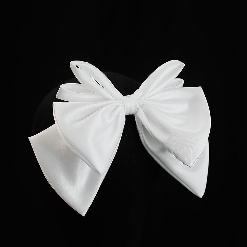 Kẹp Tóc Nơ Bản To Màu Trắng Tinh Khôi  Phong Cách Thời Trang Thanh Lịch