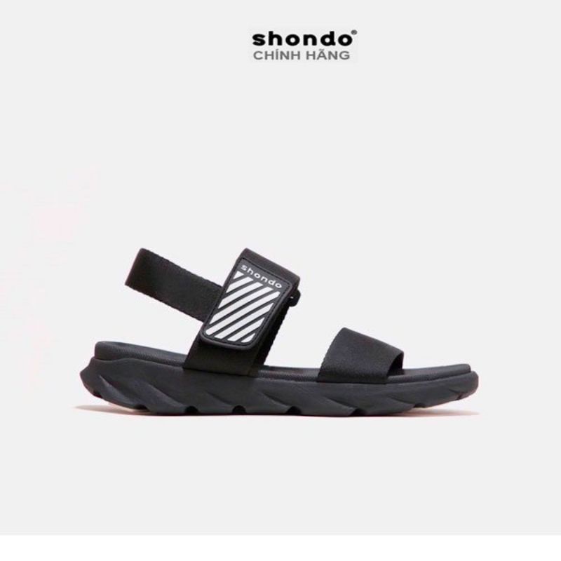 Sandal Shondo F6 Sport full đen quai ngang F6N1010