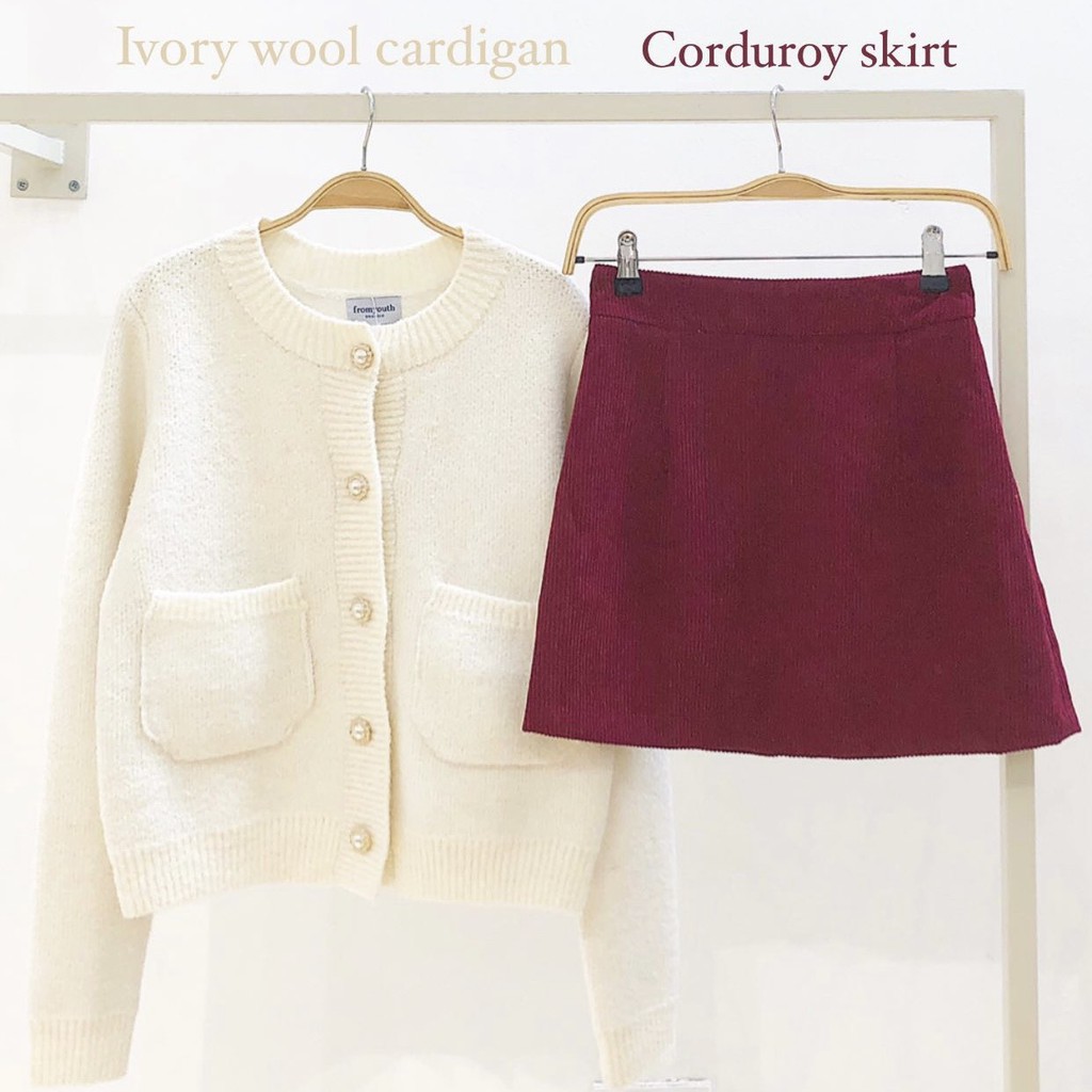 Chân váy Corduroy Skirt (Đỏ)