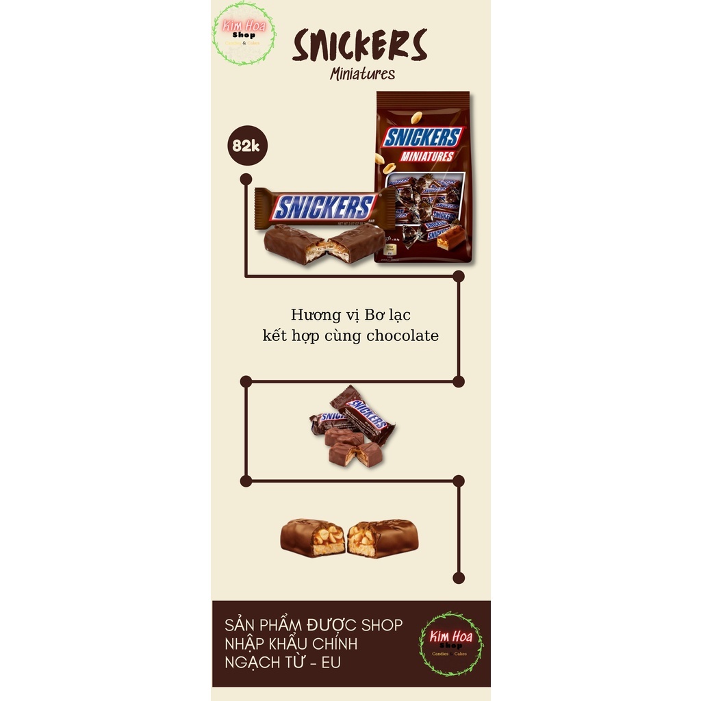 Kẹo SÔ-CÔ-LA nhân Bơ Lạc Snickers MADE IN GERMANY