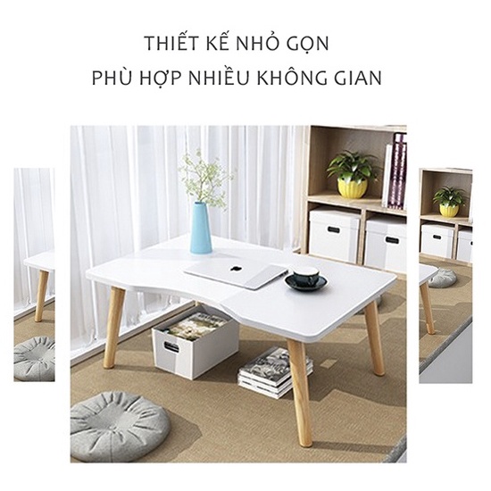 Bàn ngồi bệt cạnh cong mặt bàn 60x40cm, chống gù khi ngồi học, làm việc chân tháo lắp ren xoáy thông minh
