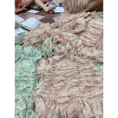 Váy hoa nhún đuôi cá cúp ngực nhã xinh | BigBuy360 - bigbuy360.vn