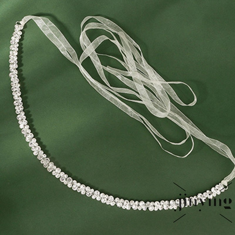 GETNOIVAS Thắt lưng đính đá nhân tạo phong cách sang trọng cho cô dâu