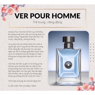 Nước hoa nam Versace Pour home 100ml - nam tính, cuốn hút