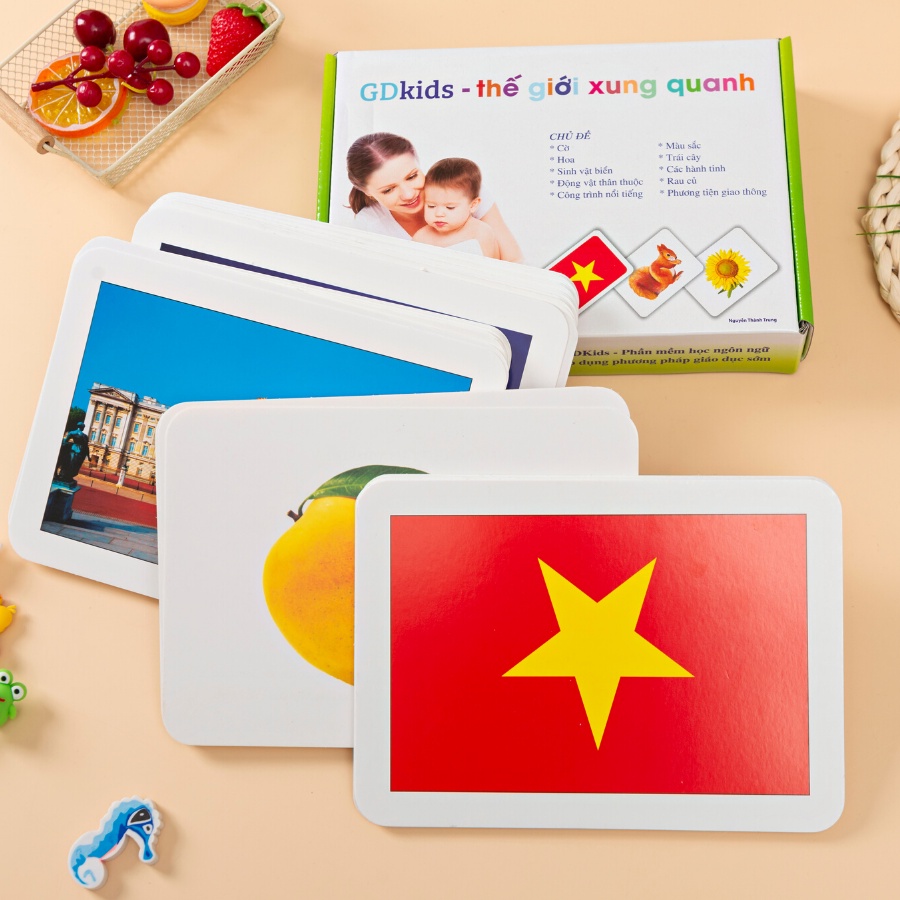 Flashcard TNBOOKS Thế Giới Xung Quanh - Bộ Thẻ Học Thông Minh Cho Bé 100 Thẻ TN0005