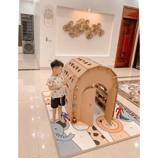 Nhà giấy carton lắp ráp cho bé kích thước 100x84x78cm - GIAO HÀNG NGAY TRONG 1 GIỜ