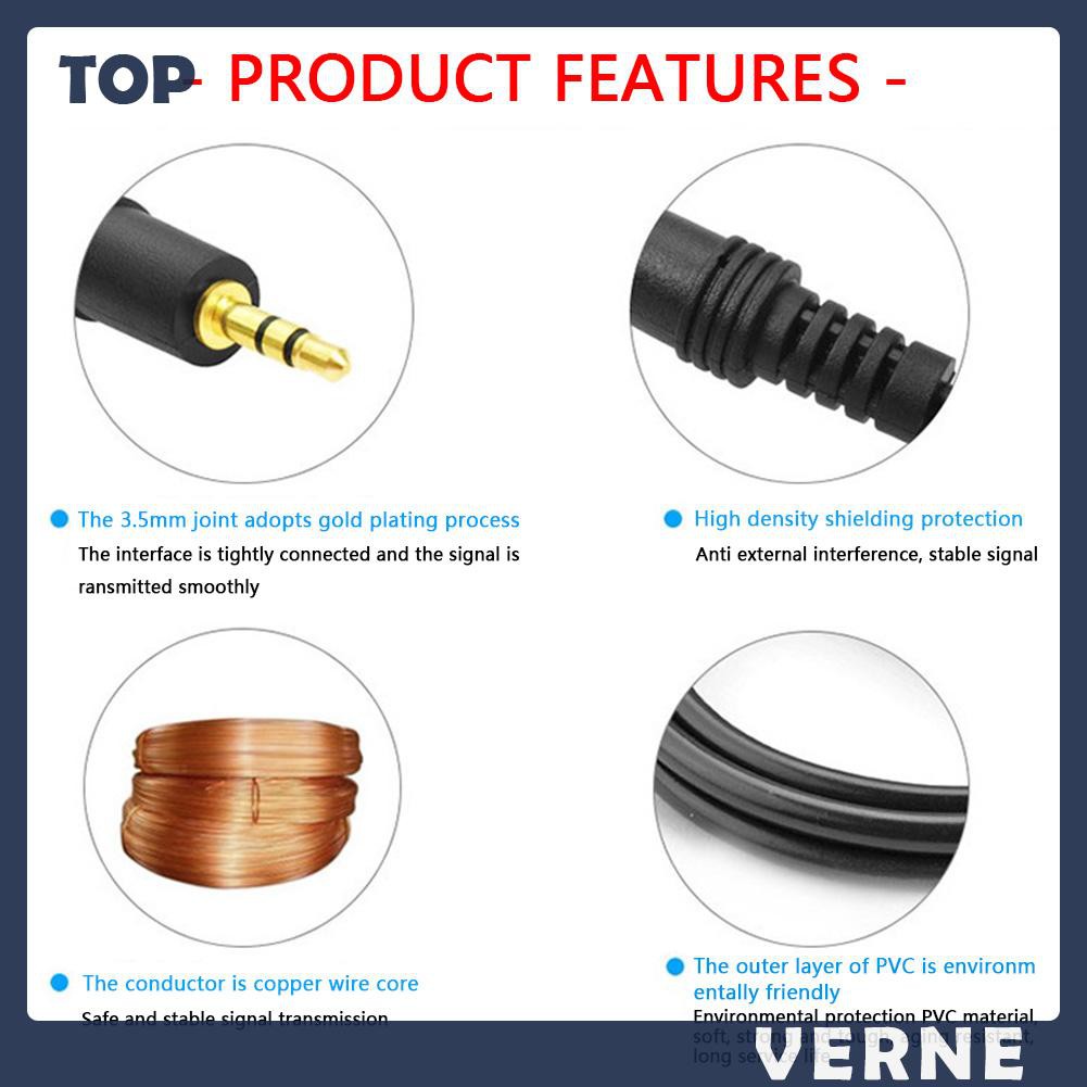 Dây Cáp Âm Thanh Đầu Cắm 3.5mm Cho Loa Xe Hơi
