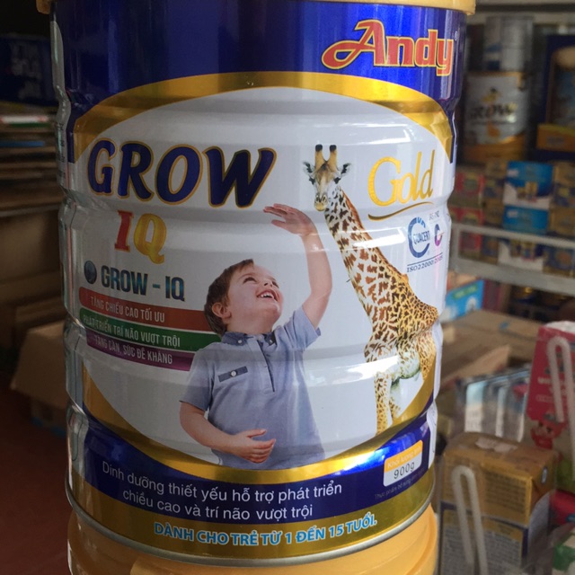 Sữa Andy Grow IQ Gold tăng chiều và phát triển trí não (900g)