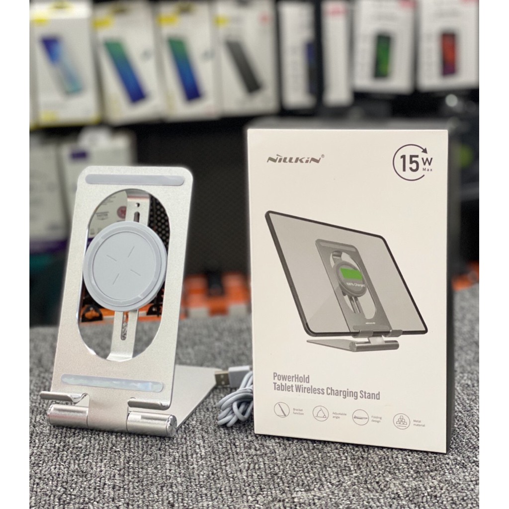 Đế sạc không dây kiêm giá đỡ cho các đời Ipad không có chức năng sạc không dây Nillkin PowerHold - Chính hãng .