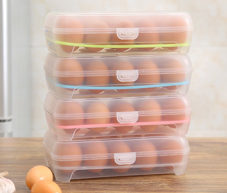 Hộp Đựng Trứng ANAEAT 15 Ô Bằng Nhựa PP Có Nắp Tiện Lợi Để Tủ Lạnh