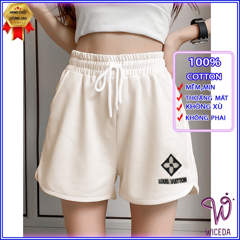 Quần-đùi-sooc-nữ-đẹp,quần-short-nữ chất polyeste cotton dày dặn 2 màu đen da Wiceda QS401