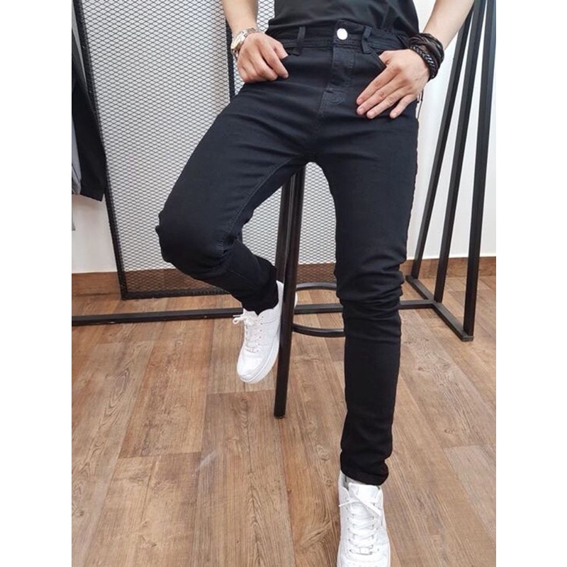 Quần jean nam đen rách gối ống côn dáng slimfit ôm dáng cực đẹp Ngọc Vệ fashion