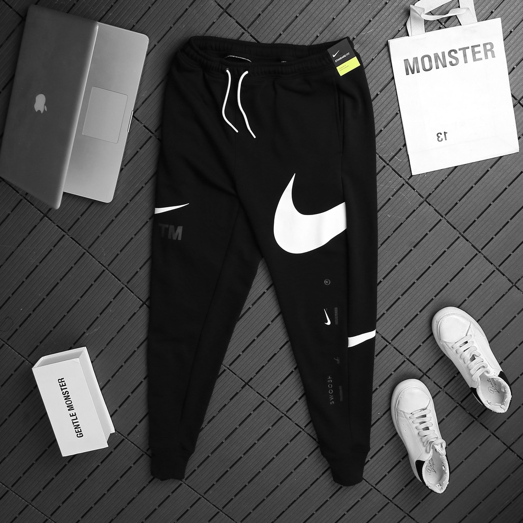 QUẦN DÀI NAM THỂ THAO NIKE SWOOSH SEMI-BRUSHED BACK PANTS - ĐEN