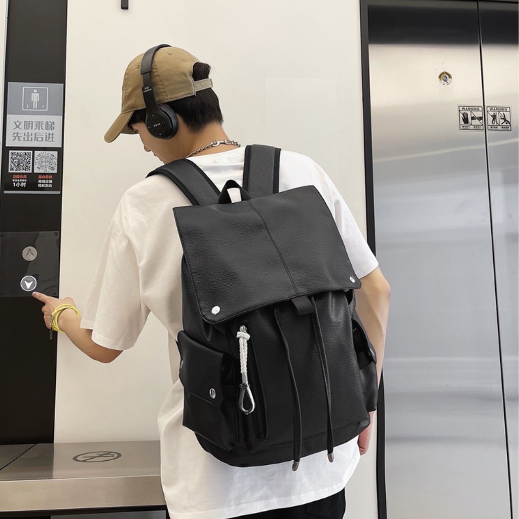 Balo Da PU Đi Học Cỡ Lớn, Balo Nam Và Nữ Phong Cách Thời Trang Cao Cấp LUXYL 2022 BL015