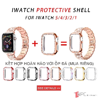 Dây Đeo Apple Watch Thép Không Gỉ Đính Đá Sang Trọng Series 5/4/3/2/1 38mm/ 40mm/ 42mm/ 44mm
