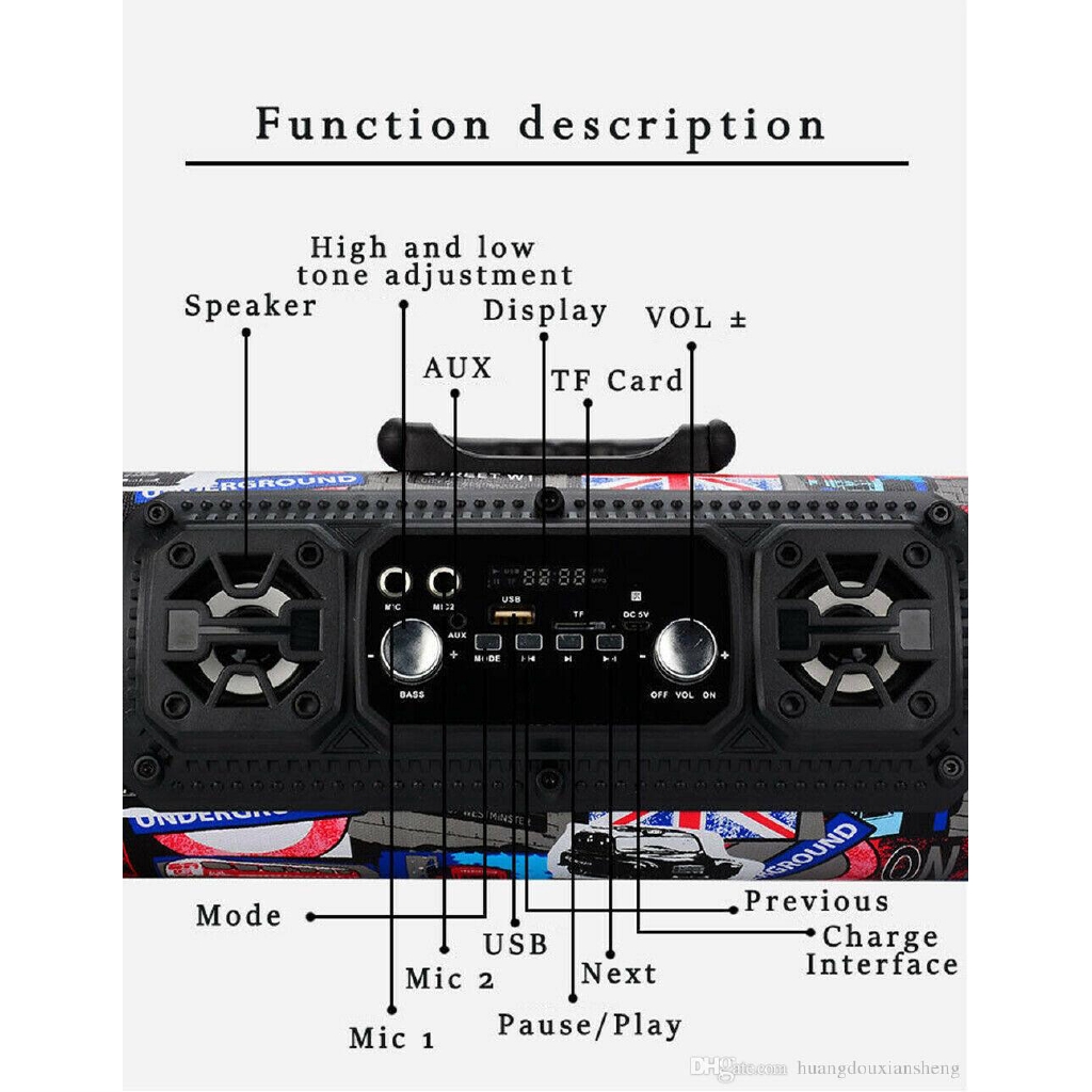 Bluetooth Speaker CH-M17 Car Subwoofer with Card LED Light Support TF Card Multifunctional Speakers