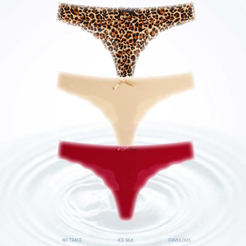 AOFEIQIKE Quần lót lọt khe vải lụa không viền đũng quần hút ẩm cho nữ S-XXL