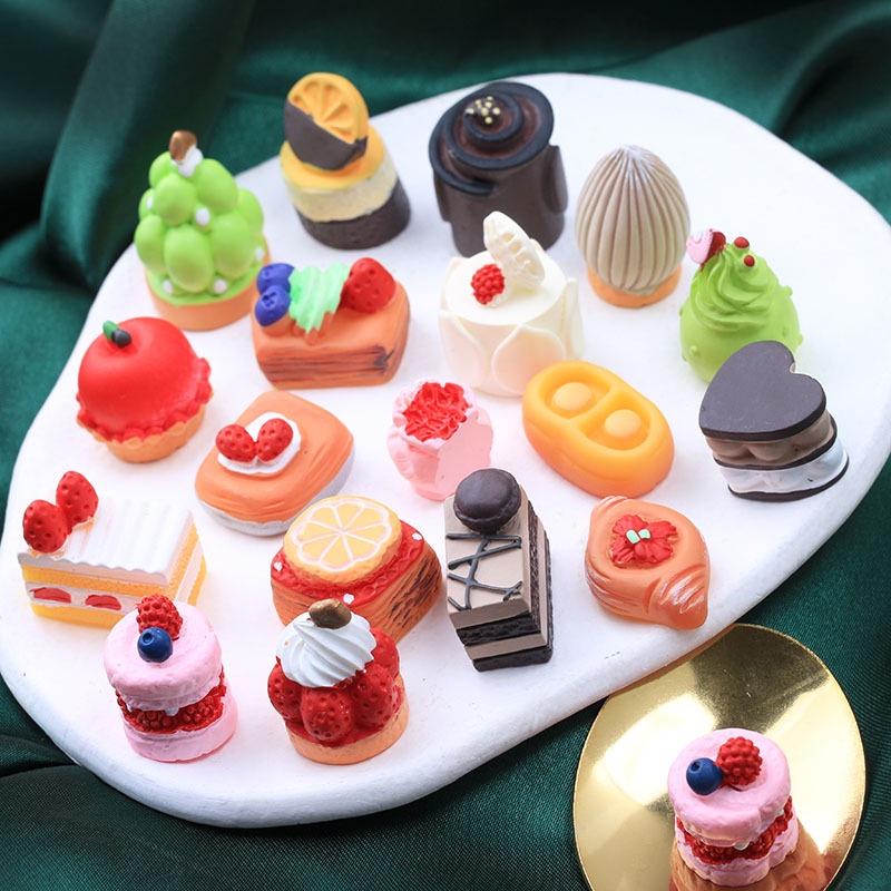 Set 5 Phụ Kiện Trang Trí Điện Thoại Hình Bánh Kem 3D DIY