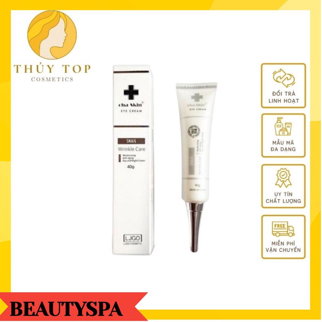 Kem Mắt Ốc Sên Cha Skin Snail Hàn Quốc, Đặc Trị Thâm Mắt, Làm Sáng Vùng Da Mắt, Xoá Mờ Rãnh Nhăn Mắt