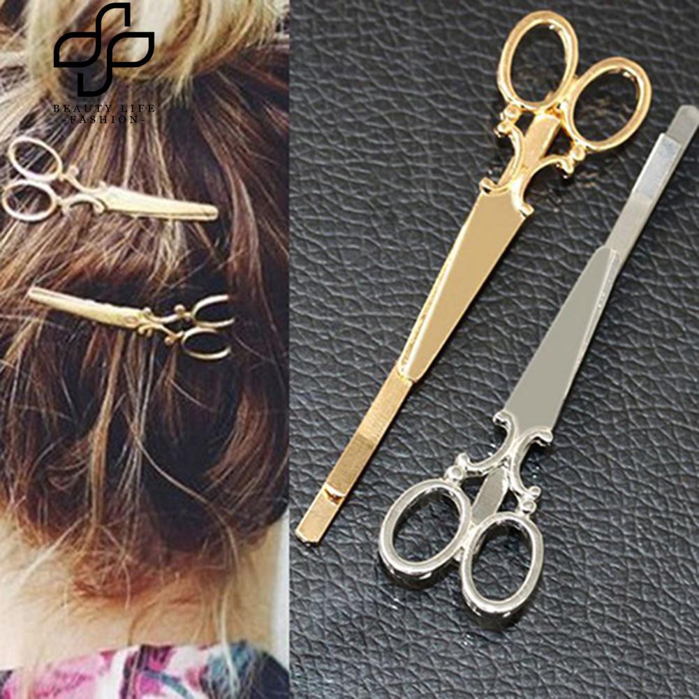 Bộ 2 kẹp tóc cùng màu hình cây kéo độc đáo