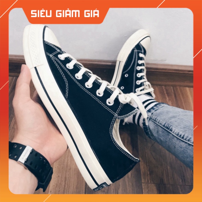 Giày Sneaker thể thao nam nữ full bill box cổ thấp màu đen trắng, giày thể thao giá rẻ đế bệt ulzzang đi học đi làm M2 F | BigBuy360 - bigbuy360.vn