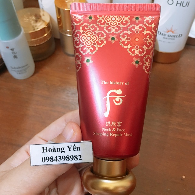 [DATE 2026] Mặt nạ ngủ Whoo - Whoo Gongjinhyang Neck &amp; Face Sleeping Repair Mask 75ml