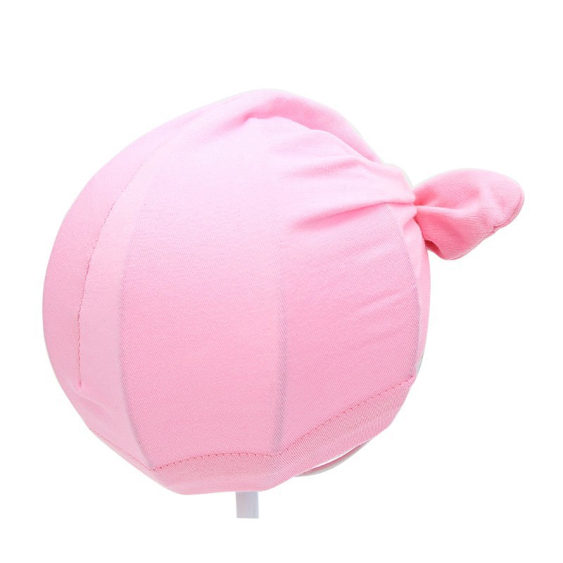 Mũ cotton thắt nơ màu trơn xinh xắn cho bé