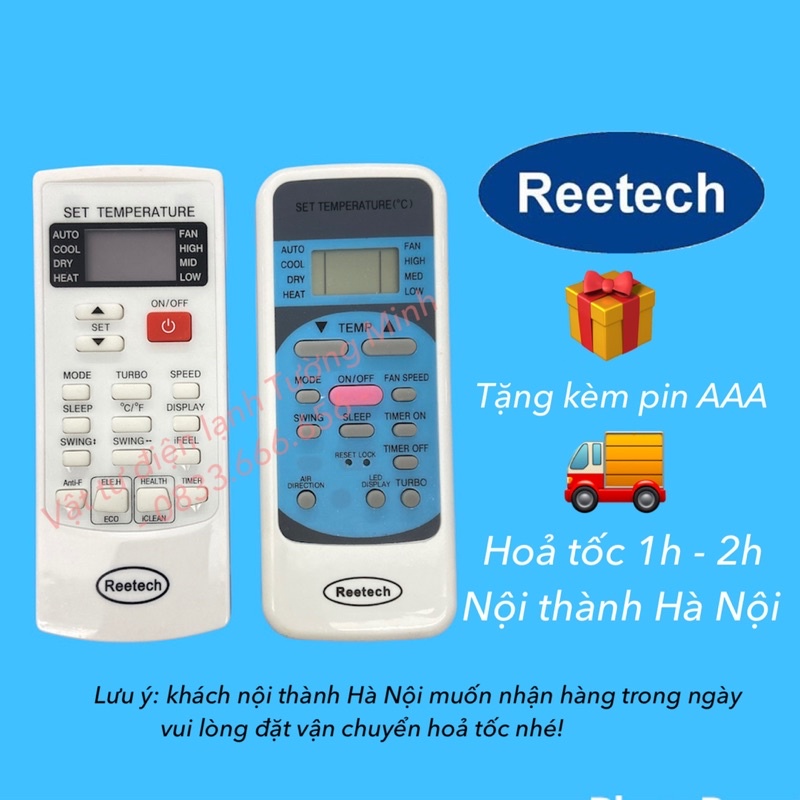 Remote điều khiển điều hoà Reetech chọn mẫu