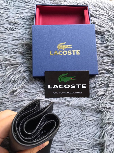 Ví nam da bò thật 100% Lacoste bao đẹp giá hấp dẩn