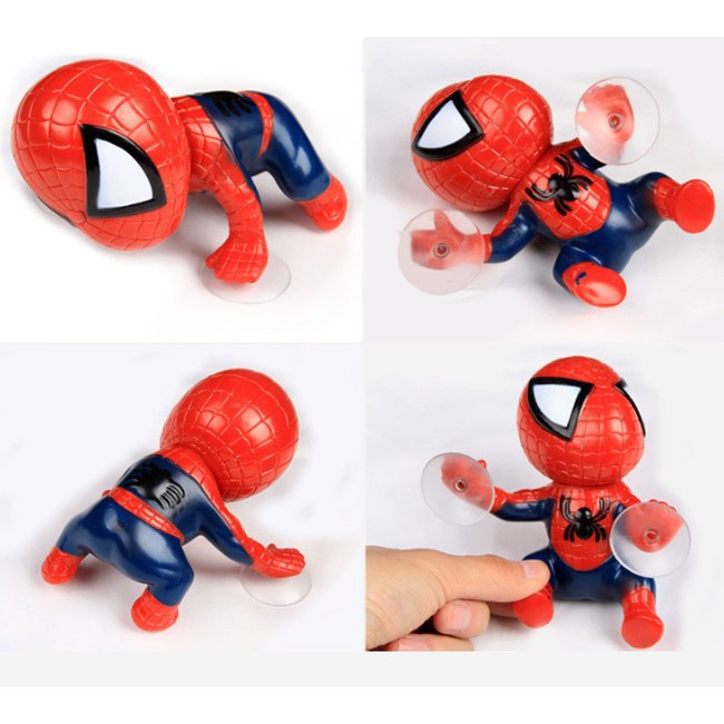 Người nhện spider-man gắn kính xe hơi trang trí nhà cửa HÌNH THẬT 2 màu đen đỏ