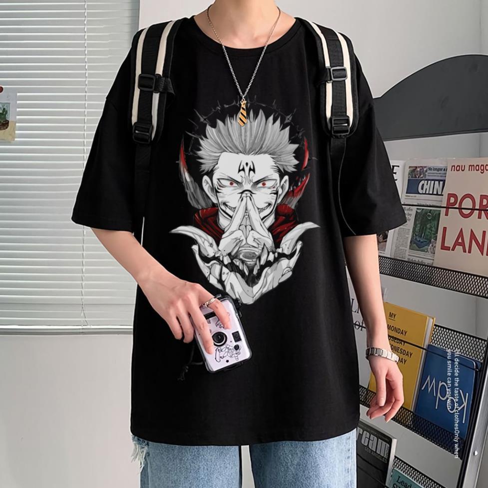 Áo phông Tay Lỡ Form Rộng anime Jujutsu Kaisen - Ryomen Sukuna, áo thun unisex nam nữ oversize 🥇