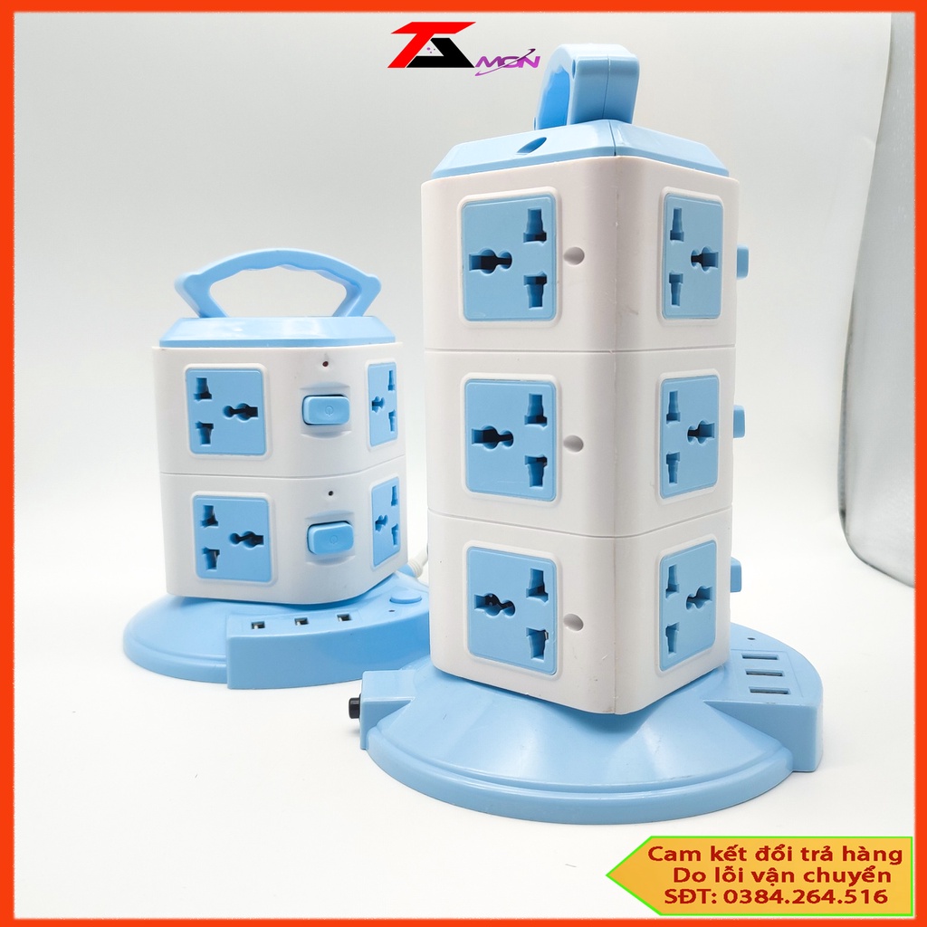Ổ Điện Đa Năng 2-3 Tầng, 12 Ổ Cắm, 3 Cổng USB Siêu Tiện Lợi - Ổ Cắm Điện Thiết Kế Đứng 2-4Tầng Đa Năng