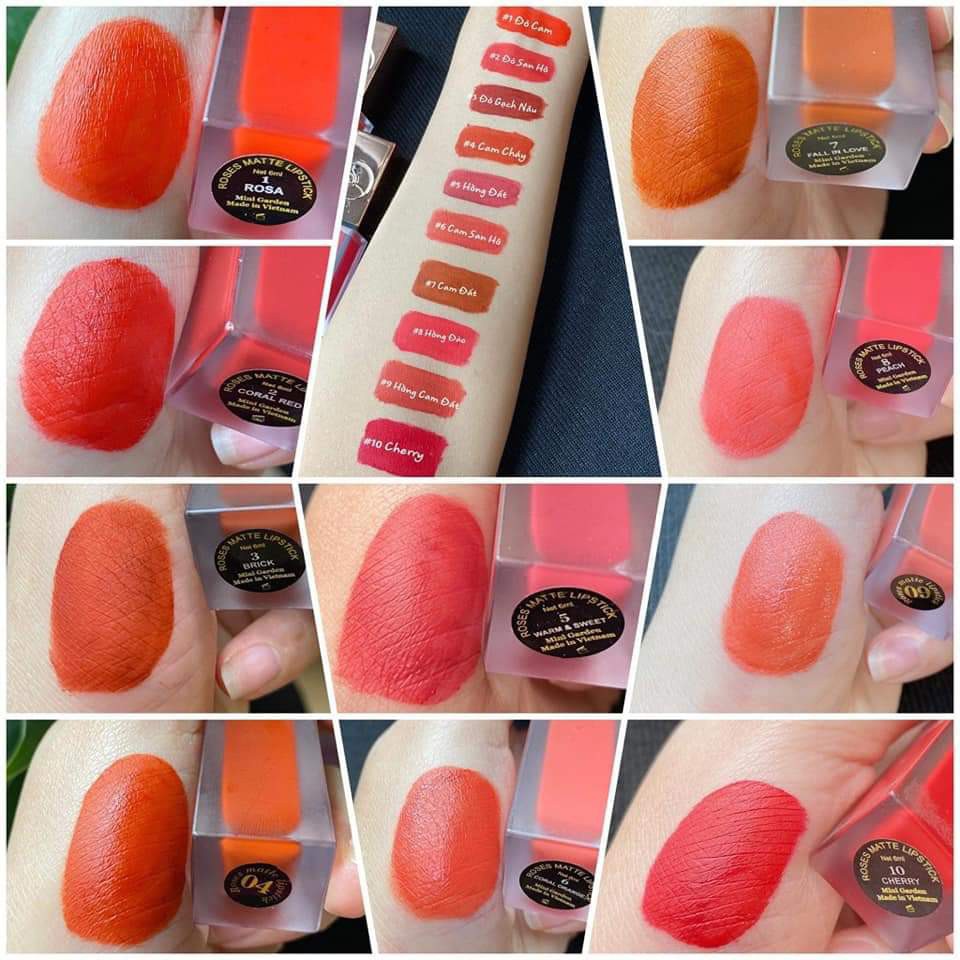 Son roses kem lì son môi Mini Garden roses matte lipstick siêu lì version 2019 6ML PV993