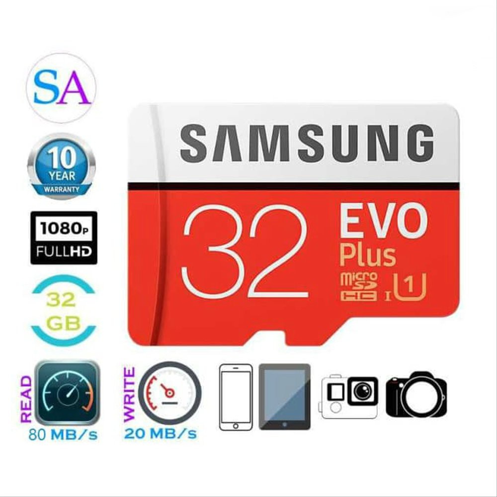 Thẻ Nhớ Samsung 32gb Microsd Evo Plus 80mbs