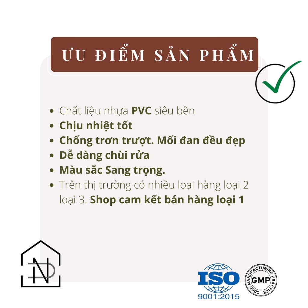 Tấm Lót Bàn Ăn Cách Nhiệt Chống Thấm Nước Placemat 40x35cm