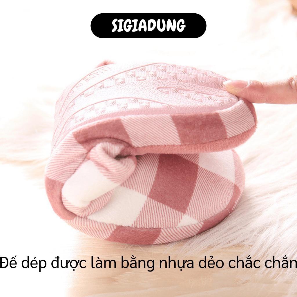 [SGD] Dép Đi Trong Nhà - Dép Bông Nam Nữ Caro Đi Trong Nhà Chống Trượt, Giữ Ấm Chân 8478