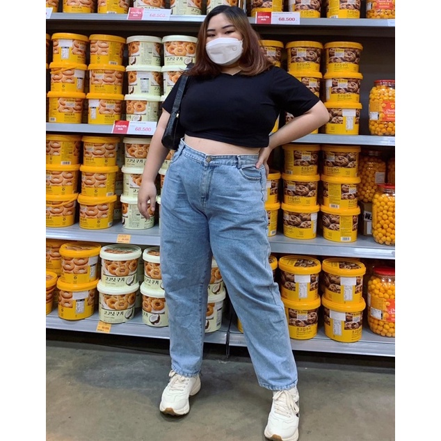 Quần jean nữ bigsize dáng Baggy , chất jean đẹp dày mịn , ko bai nhão ko ra màu khi giặc