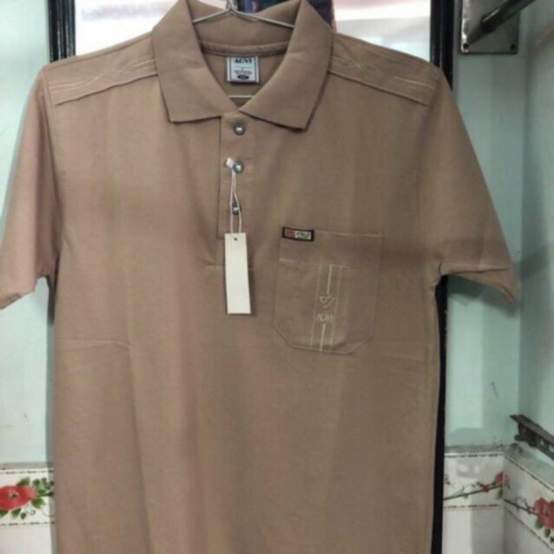 Áo Thun Cotton Cổ Bẻ Trung Niên Dành Cho Bố