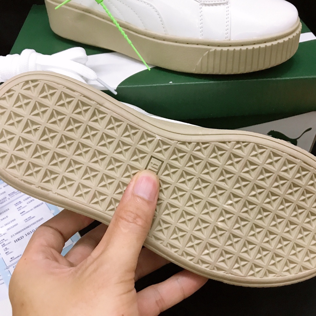 [SIÊU CẤP, Tặng hộp, Bill và thêm 1 bộ dây] Giày thể thao nam nữ sneakers PM trắng da bóng, đế nâu, size 36-39. .