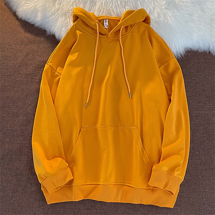 SUXI Áo Hoodie Dáng Rộng Màu Sắc Đơn Giản Phong Cách Hàn Quốc Cho Nữ