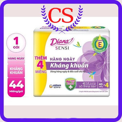 Băng Vệ Sinh Diana Sensi Hàng Ngày Kháng Khuẩn Gói 40/44 Miếng