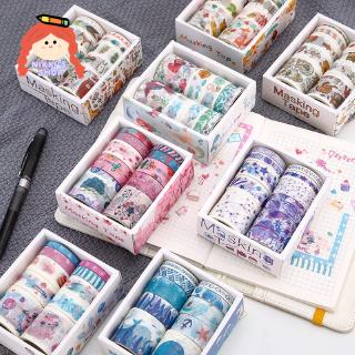 NIKKI Set 10 Cuộn Băng Dính Washi Tape In Hình Nàng Tiên Cá Dễ Thương